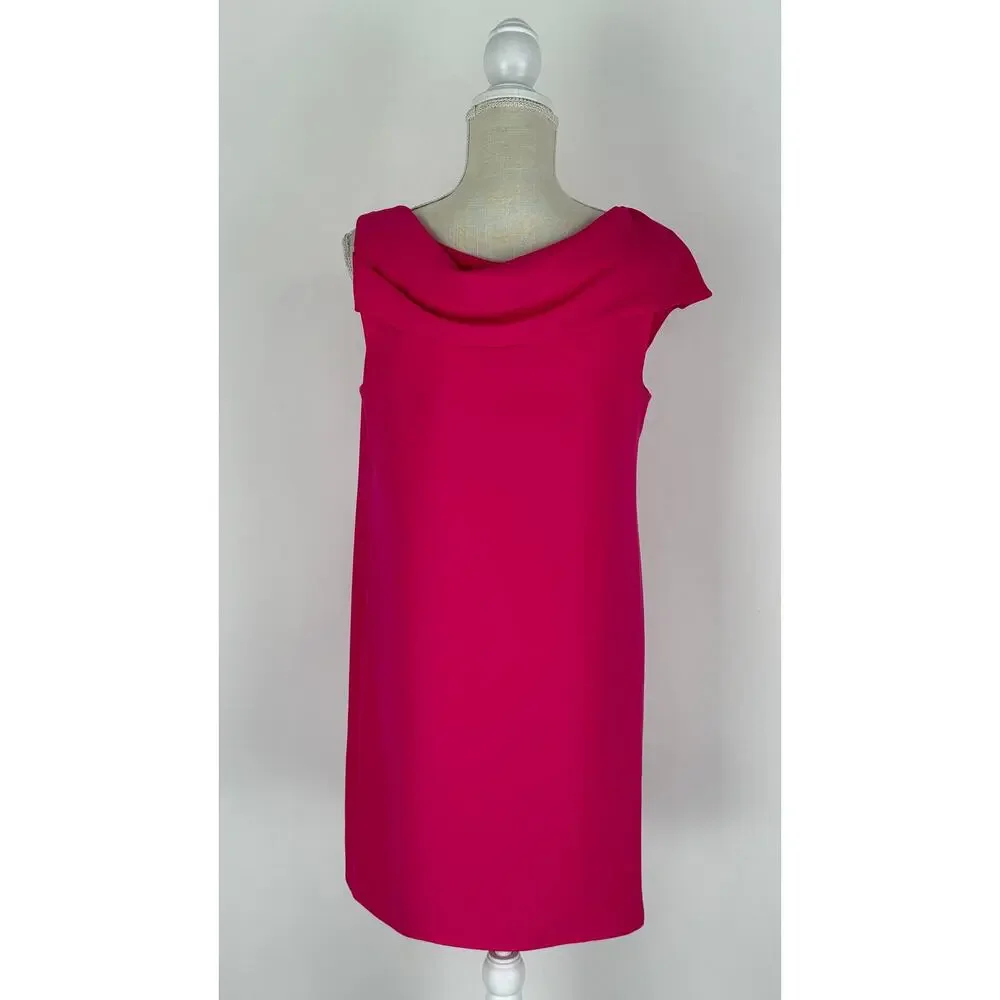 Trina Turk Womens Draped Back Dress Size 6 Faye Fuchsia Pink